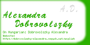 alexandra dobrovolszky business card